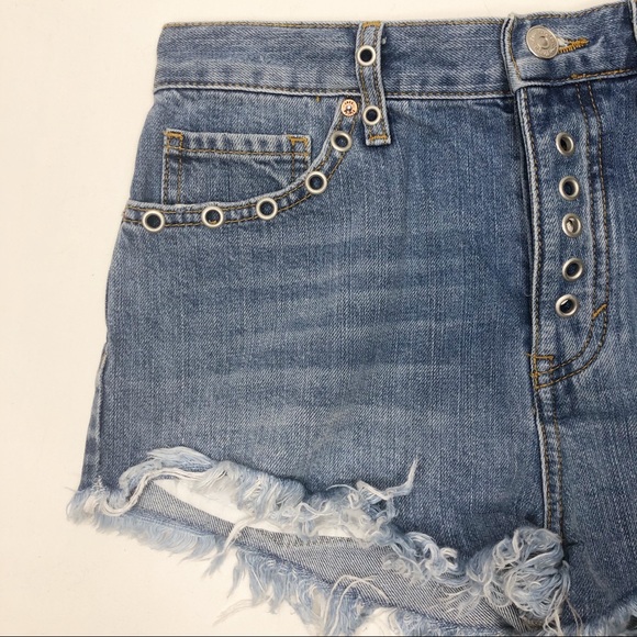Free People Barcelona Nights Grommet CutOff Shorts - Picture 4 of 10